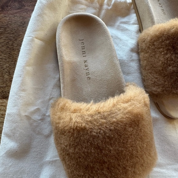 $300 JENNI KAYNE Brown Camel Shoes Sandals Slippers Fur Slides 6 36 - Picture 4 of 6